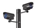 Two security cameras on white background. Isolated 3D illustration