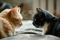 Two Serious Cats are Talking, Cats Conversation, a Conversation of Domestic Animals, Cats Chatter