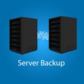 Two server backup redundancy mirror for recovery and performance