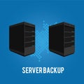 Two server backup redundancy mirror for recovery and performance
