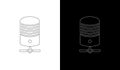 Two server icons isolated on black background for data storage and cloud computing Royalty Free Stock Photo