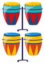 Two set of colorful drum