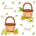 Two sets of fruit baskets