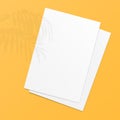 Two sets of white paper on isolated background for mockup product and advertisement Royalty Free Stock Photo