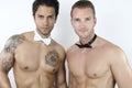 Two guys wearing a bow tie Royalty Free Stock Photo