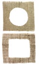 Two shapes burlap canvas Royalty Free Stock Photo