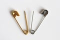 Two sharp metal pins Royalty Free Stock Photo