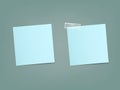 Two sheets of blue stickers for notes. Royalty Free Stock Photo