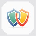 Two Shields Icon for Security and Defense Royalty Free Stock Photo