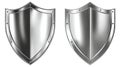 Two Blank Silver Metal Shields Isolated Royalty Free Stock Photo