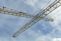 The Two Shipyard Crane Booms at the Baatbygg Shipyard in Maloy, Norway.