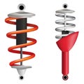 Two shock absorbers on a white background Royalty Free Stock Photo