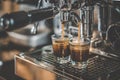 Coffee being made in Espresso Machine Royalty Free Stock Photo