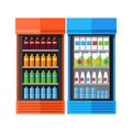 Two Showcases Refrigerators Drinks