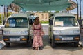 Two shuttle minivans `Chevrolet Damas`. Uzbekistan Royalty Free Stock Photo