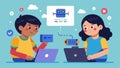 Two siblings work together to connect their coding kits through bluetooth determined to make their robots communicate