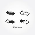 Two side arrow left and right direction vector illustration.