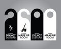 Two Side Black and White Door Hanger Tags for Room in Hotel or Resort