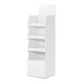Two Side White POS POI Cardboard Floor Display Rack For Supermarket Blank Empty Displays With Shelves Product.