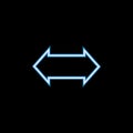 two-sided arrow icon in neon style. One of web collection icon can be used for UI, UX