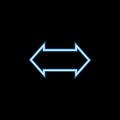 two-sided arrow icon in neon style. One of web collection icon can be used for UI, UX