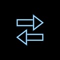 two-sided arrow icon in neon style. One of web collection icon can be used for UI, UX