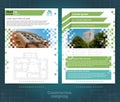 Two sided brochure or flyer template design with exterior blurred photo ellements