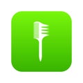 Two sided comb icon green vector