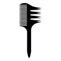 Two sided comb icon, simple style