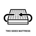 Two sided mattress icon isolated on white background