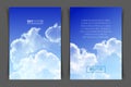 Two-sided vertical flyer of a4 format with realistic blue sky