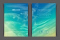 Two-sided vertical flyer of a4 format with realistic turquoise-yellow sky