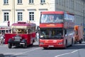 Two sightseeing buses ZIS-8 and Higer KLQ6109GS waiting for passengers