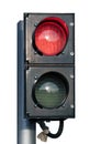 Two signal red and green traffic light isolated Royalty Free Stock Photo