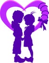 Two silhouettes in the heart Royalty Free Stock Photo