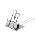 Two Silver Binder Clips Isolated on White Background with Shadow Royalty Free Stock Photo