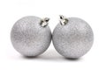 Two silver christmas balls