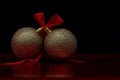 Two silver Christmasballs Royalty Free Stock Photo