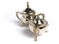 Two Silver Chromed sugar basin Royalty Free Stock Photo