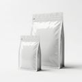 Two silver foil zipper pouches Royalty Free Stock Photo