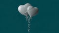 Two Silver Heart-Shaped Balloons Royalty Free Stock Photo