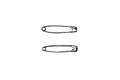 Two silver safety pins on white background Royalty Free Stock Photo