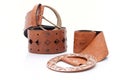 Two similar Lady's leather stylish belt