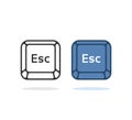 two simple esc button or escape key Royalty Free Stock Photo