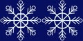 simple form two snowflakes flat
