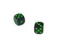 Two simple black dice isolated on a white background Royalty Free Stock Photo