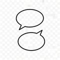Two simple speech bubbles connected by a line forming a conversation shape Royalty Free Stock Photo