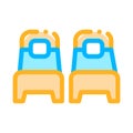 Two Single Place Beds Vector Sign Thin Line Icon Royalty Free Stock Photo