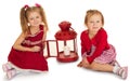 Two sisters about candles Royalty Free Stock Photo