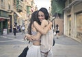 Two sisters hugging each other Royalty Free Stock Photo